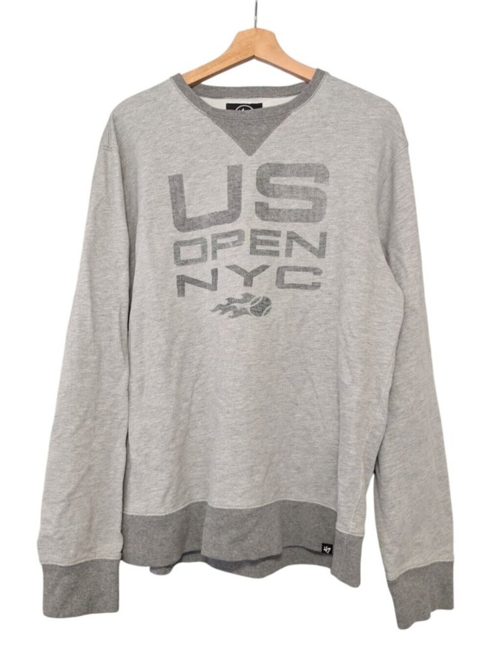 47 Brand US Open NYC Sweatshirt Mens XL Gray Heather Tenniscore Crewneck